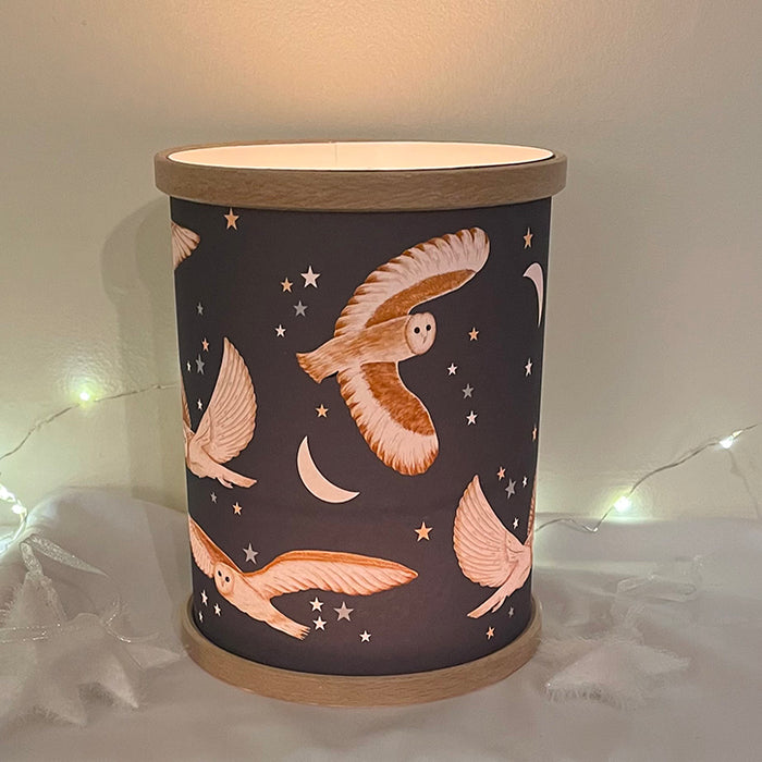 Owls in the Night Sky Tea Light Lantern