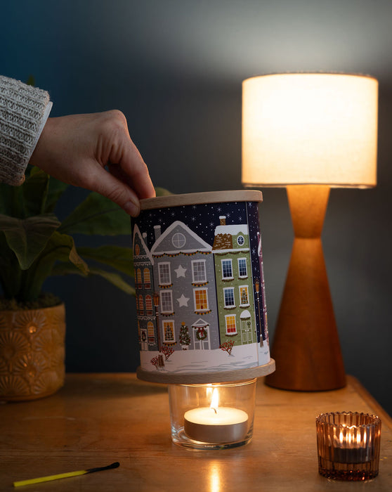 Christmas Townhouses Tea Light Lantern