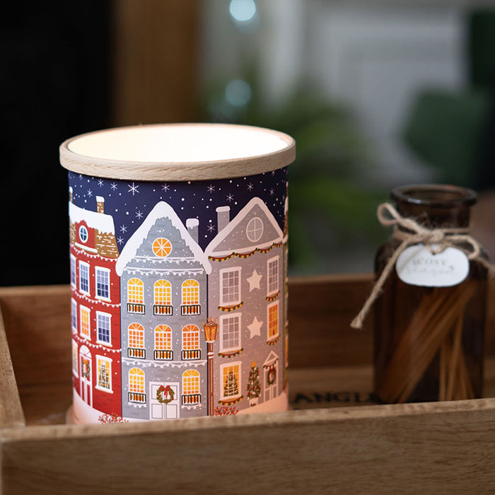 Christmas Townhouses Tea Light Lantern