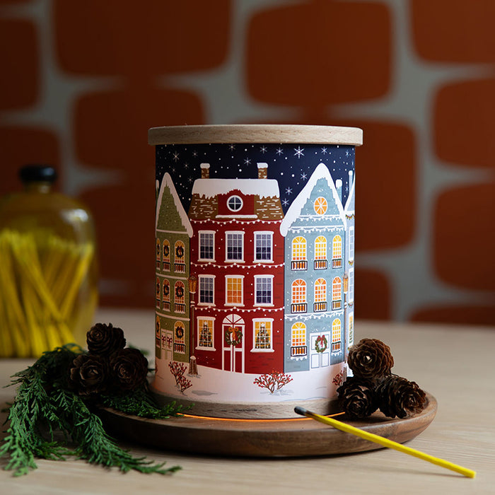 Christmas Townhouses Tea Light Lantern