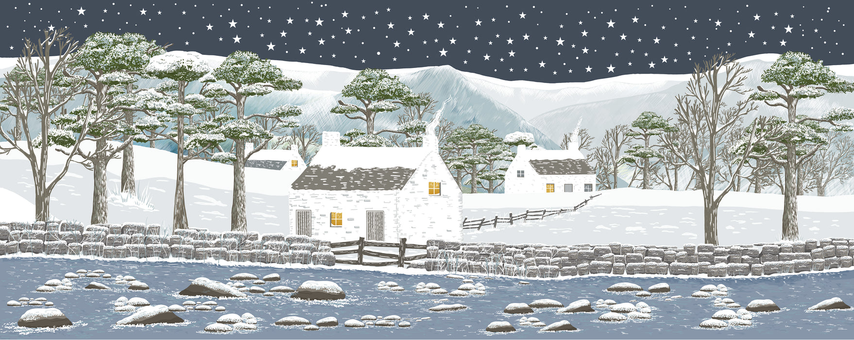 Winter Landscape with Croft Tea Light Lantern