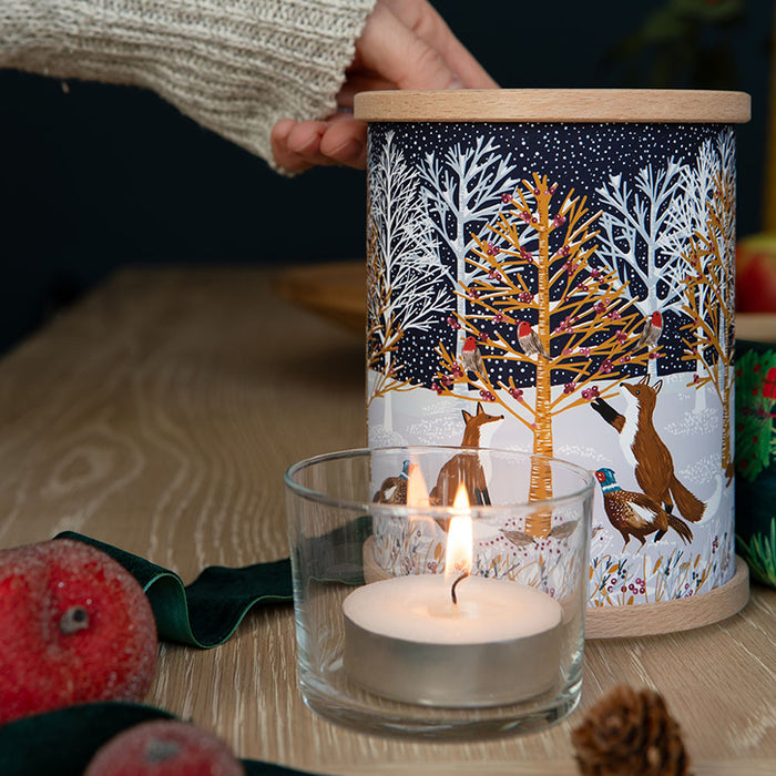 Winter in the Woods Tea Light Lantern